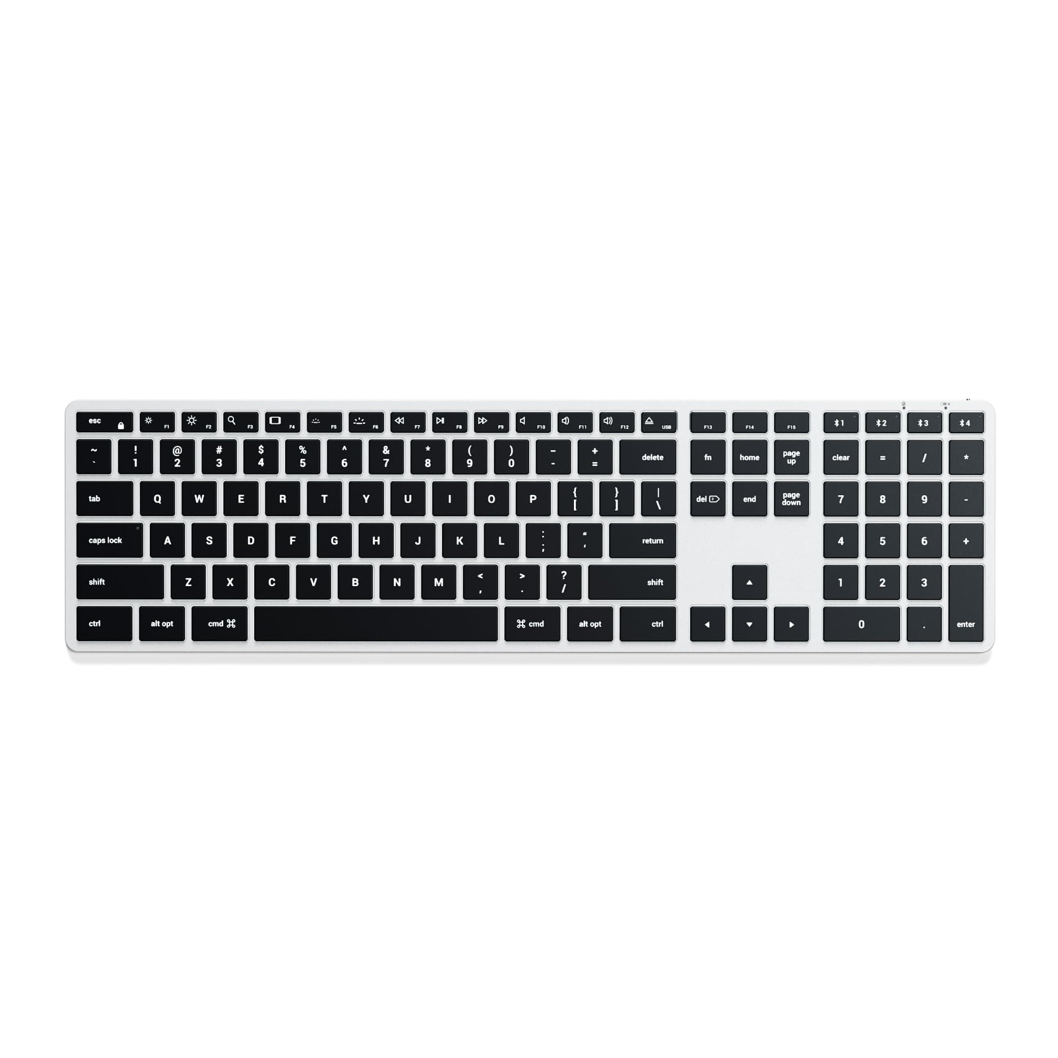 Slim X3 Bluetooth Backlit Keyboard for Mac, Illuminated Keys & Multi-Device Sync, for MacBook Air/Pro M5/M4, iPad Air/Pro M5/M4/M3, iPad mini, Mac mini, iMac - Silver