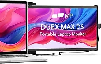 Mobile Pixels Duex Max DS 14.1'' Laptop Monitor Extender, Full HD FHD 1080P Portable Monitors,USB Type-C/HDMI Port for 14-17 '' Laptop, Compatible with Windows/Mac/Android/Switch(Dual Monitor)