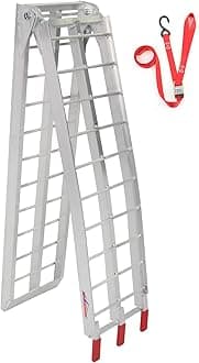 Ruedamann ATV Loading Ramp, Aluminum Ramp with 750lbs Load Capacity, Foldable Ramp for Motorcycle and Truck, 1 Piece, 7.5'L × 11" W, ATV Ramp/Motorcycle Ramp/Truck Ramp (Plum Flower Sticks Non-Skid)