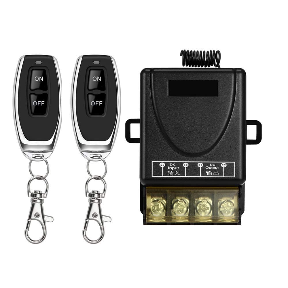 DONJON Wireless Remote Switch,DC 12V/24V48V/72V 30A Remote Control Relay Switch with 328ft Long Range for Car Anti-Theft Alarms,Security Systems Roller Lind Door,Gate Barriers,Motor Cycles etc