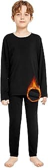 Resinta Kids Boys Thermal Underwear Set - Fleece Lined Base Layers Top & Bottom Toddler Long Johns for Cold Winter