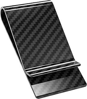 Travelambo Carbon Fiber Money Clip Front Pocket Wallet Minimalist Wallet Slim Wallet Credit Card Holder
