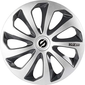 SPC1473SVGR Sicilia Wheel Covers, Silver/Grey, Set of 4, 14"