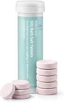Sitz Bath Salt Tablets for Postpartum Care | Postpartum Essentials Pack of 10 Sitz Bath for Postpartum Care | Postpartum and Hemorrhoids Recovery | Natural Salts & Minerals Postpartum Bath Soak