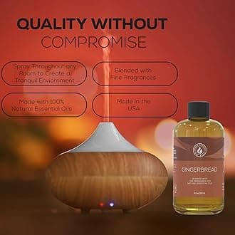 AROMA COUNTRY Gingerbread Essential Oil/Reed Diffuser Oil Refill (8.5 Fl. oz.) for Reed Diffusers, Electric Diffuser Oil Machines, and Oil Warmers - Natural, Organic Gingerbread Diffuser Oil