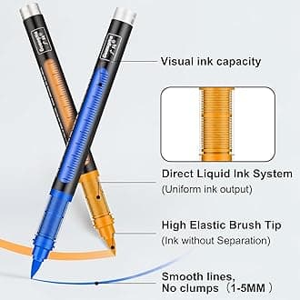 JRQ 120 Colors Acrylic Paint Markers, Brush Tip Paint Pens Acrylic Markers with Waterproof Long-Lasting Ink for Rock, Canvas, Fabric, Wood, Paper, Glass, Stone, Coloring Book DIY Crafts Art Supplies