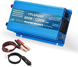 Yinleader Pure Sine Wave Inverter 1200W Peak DC 24V to 240V AC with 2 USB Ports and 1 AC Outlet