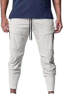 Muscularfit Mens Jogger Pants Drawstring Stretch Quick Drying Solid Hiking Pants Skinny Slacks Tapered Cycling Climbing Pant