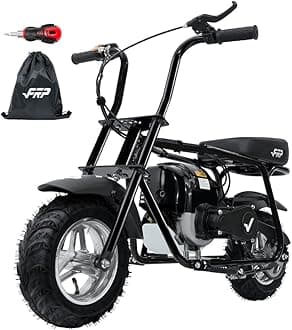 FRP MB40 4-Stroke Mini Bike, 40CC Kids Mini Dirt Bike with No Mixing Oil Need, Easy to Assemble/Touch Protection, 18 Mph Max Speed and Support Up to 165 LBS (Black)
