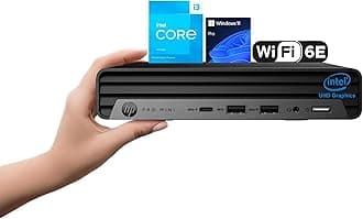 HP 2025 Pro 400 G9 Mini PC Desktop Computer, Latest 13th Gen Intel Core i3 CPU, 8GB DDR5 RAM, 256GB PCIe SSD, Triple 4K Display Support, USB-C, Bluetooth 5.2, WiFi 6E, KB&Mouse, Windows 11 Pro