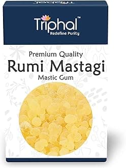 TRIPHAL Rumi Mastagi 10g - Edible Mastic Gum, Natural and Pure - Resin for Digestion & Oral Health - Preservative Free