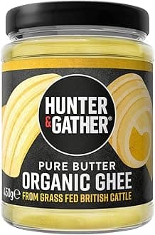 Hunter & Gather Certified Organic Ghee from Grass Fed British Cows 450g | Sugar, Gluten & Seed Oil Free & Low Lactose content | Keto, Low Carb & Paleo