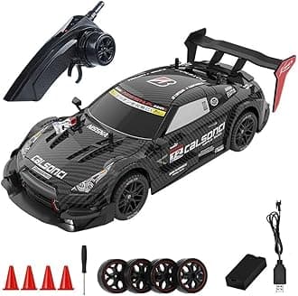 RC Drift Car, 2.4GHz 1:14 Scale Remote Control Cars, 4WD 28KM/H High Speed RC Cars with LED Lights, Drifting and Racing Tire, Gifts Toy Car for Adults (Black)