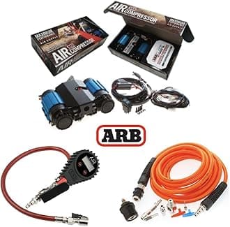 12 Volt Twin Air Compressor and Tire Inflation Kit with Digital Tire Inflator - High Performance 4X4