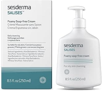 Sesderma SALISES Foamy Soap-Free Cream, Gentle Face Wash for Oily & Acne-Prone Skin, Salicylic Acid Pore Cleanser, 8.5 fl oz