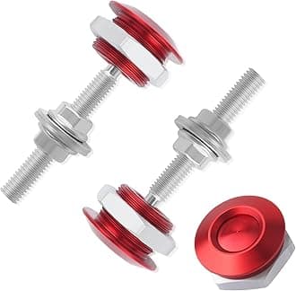 2Packs Hood Pins Kit for Car,Aluminum Alloy Bumper Quick Release Lock Latch Clips for Hood Protection,Diameter 1.01 inch Quick Release Bumper Clips Car Accessories for Cars Vans RVs (Red)