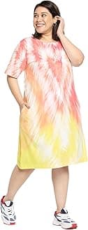 Wear Your Opinion Women's Knee-Length Tie Dye T-Shirt Dress