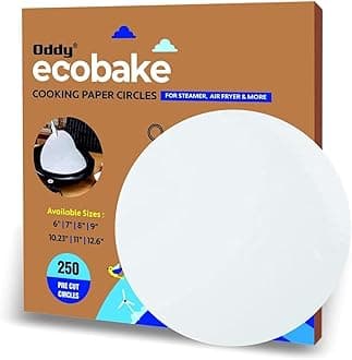 Oddy Ecobake Baking Paper Circles | 250 Pre-Cut Rounds, Size 9 inch | Ideal for Baking Cakes, Pastries & Cheesecakes | Best Suitable for Airfryer, Microwave, Oven & Steamer