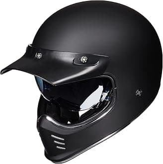 ILM Vintage Full Face Motorcycle Helmets for Adults Men Inner Visor Compatible for Moped ATV Cruiser Scooter DOT ECE Model Z502(Matte Black, XL)