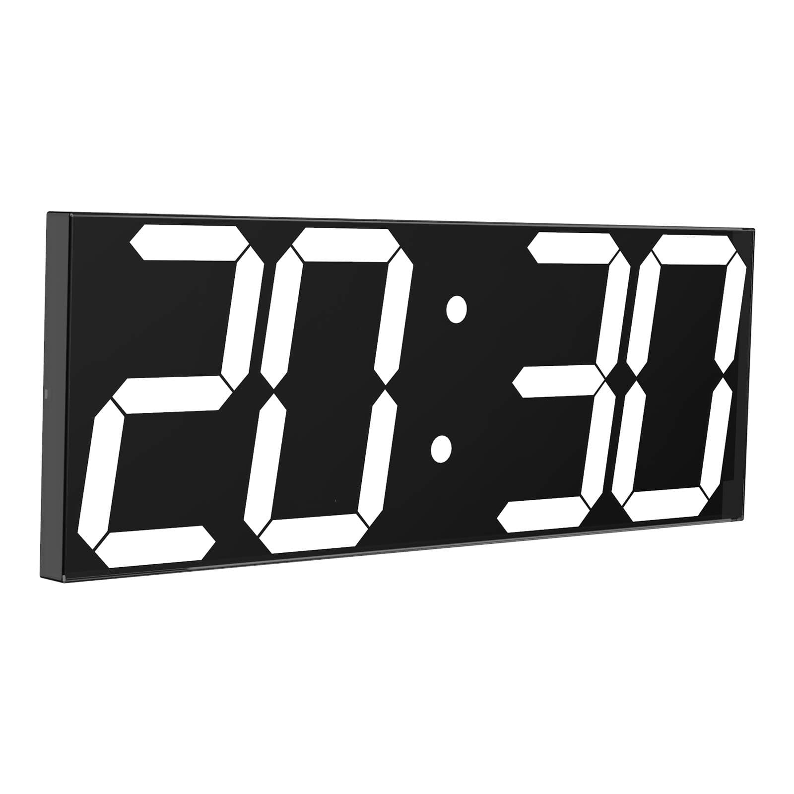 – Digital LED Wall Clock, Oversize Wall Clock with 6” Numbers, Remote Control Count up/Countdown Timer Clock, Auto Dimmer, Big Calendar and Thermometer(White)