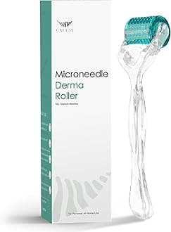 Derma Roller Microneedle, Titanium 192 Micro Needle Dermal Roller Face Beard Home Use (Crystal Blue)