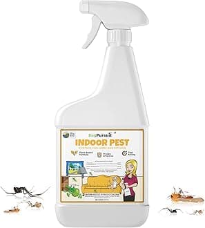 Indoor Pest Control Spray 24oz for Home and Kitchen –Bug Killer & Insect Repellent, Kills Carpet Beetles, Ants, Spiders, Beg Bugs, Roaches, Flea & Tick- Non Staining-Child and Pet Safe