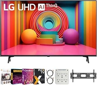 LG 43UT7590PUA 43-Inch UT75 Series LED Smart TV 4K Bundle with Premiere Movie Streaming Package & TV Setup Bundle with Wall Mount + Surge Adapter + HDMI Cable & More (2024 Model)