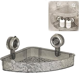 Generic No Drill Clear Wall Caddy, Bathroom Storage Shelf, Acrylic Transparent Shower Storage, Minimalist Style