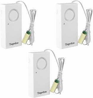 Topvico Water Leak Sensor Detector Flood Alarm for Basement RV Moisture 120dB Work Alone Battery Operated 3 Packs