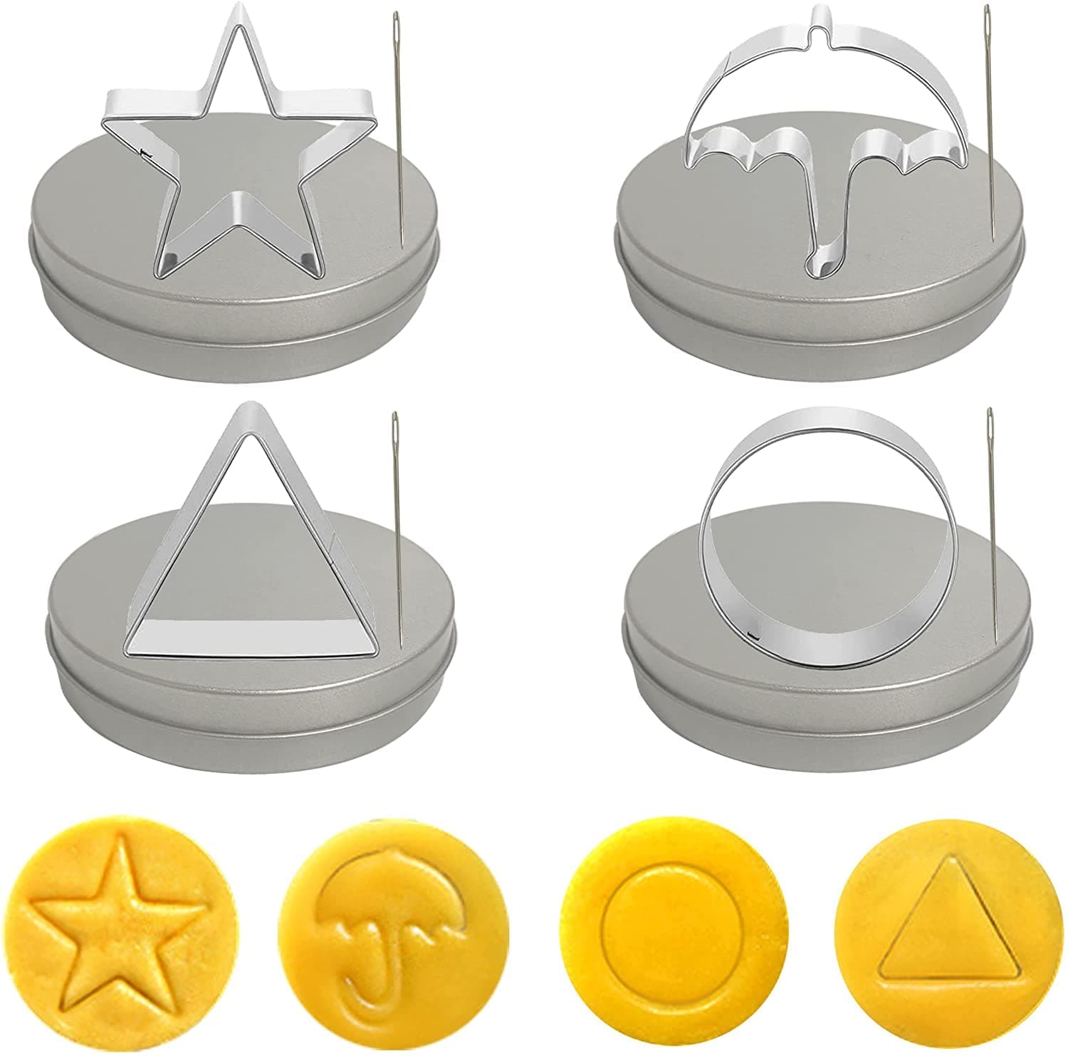 LUYAO 12pcs/set Squid Biscuits Sugar Pie, Cookie Candy Mold and Storage Tin Can Candy Cookies Board Games Realistic Korean Movie Props Family Table Games Toy