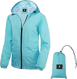 SaphiRoseLightweight Rain Jacket Women Waterproof Breathable Raincoat Packable Hooded WindbreakerOEKO-TEX STANDARD 100