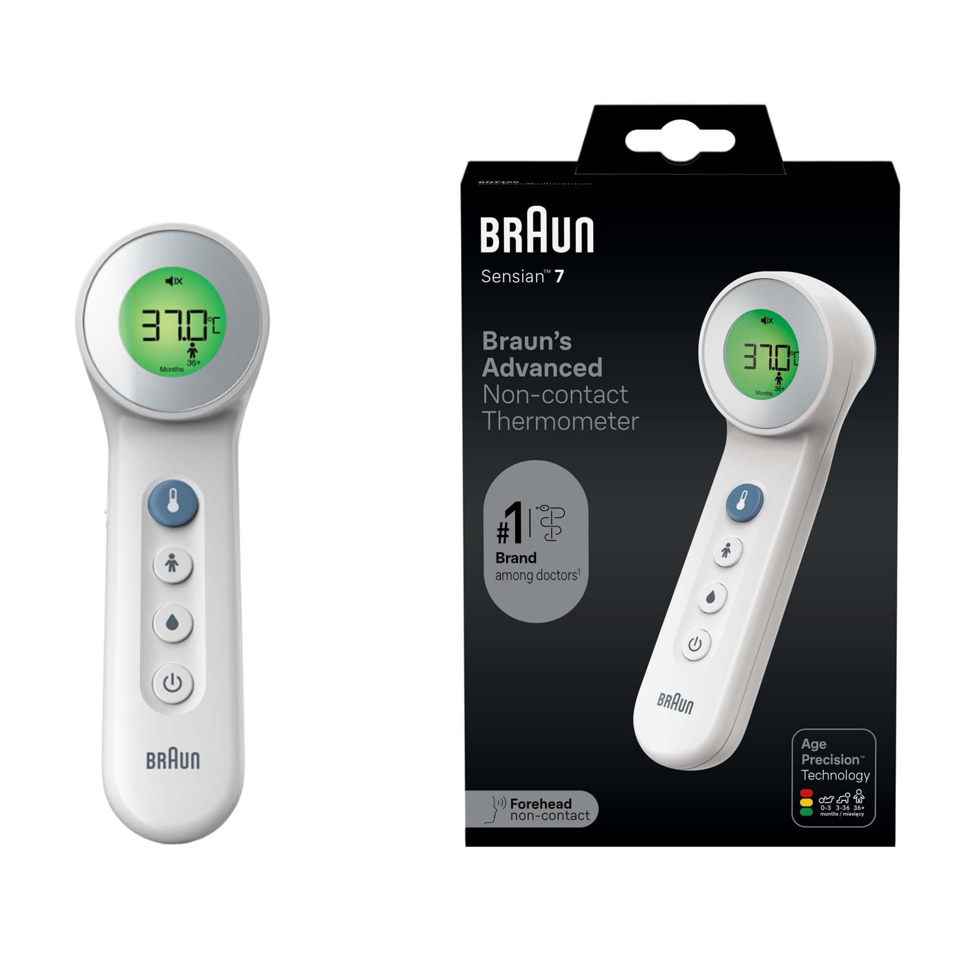 Sensian 7 Forehead non-contact thermometer - Age Precision Technology - 3-in-1 Colour-Coded Digital Display - Baby and Child Friendly - BNT400B