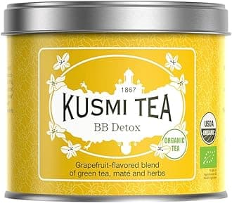 BB Detox - 100% Organic Tea - Green Tea Blend, Matte with Grapefruit Flavor - Enjoy Hot or Iced - Loose Leaf - 100g Tin - Capacity for approx. 50 cups