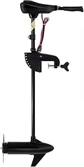 Goplus Electric Trolling Motor 8 Speed, Boat Fishing Motor w/Telescoping Handle, Two-bladed Propeller, LED Battery Indicator and 36" Shaft for Freshwater Saltwater Use
