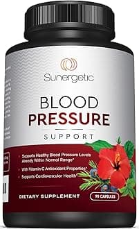 Premium Blood Pressure Support Supplement with Garlic, Hawthorn & Hibiscus - 90 Capsules