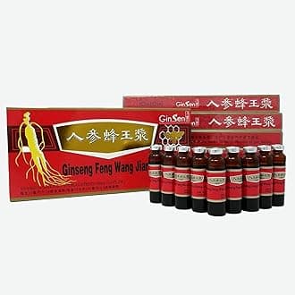 (Original) 3 Boxes Ginseng Royal Jelly Oral Liquid, Red Panax Ginseng & Royal Jelly Improves Stamina, Memory, Focus, Clarity, Immunity & Energy Support,(3x10x10ml)