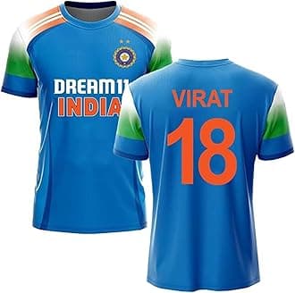 Virat 18 India Cricket Team Jersey 2024 World Cup (Kids,Boys,Men)