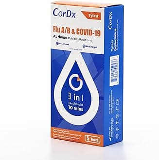 - TyFast at Home Flu A/B & COVID-19 Multiplex Rapid Test Kit, Easy, Accurate, Fast Results in 10 Minutes, 3 in 1 Combo Kit, 5 Tests