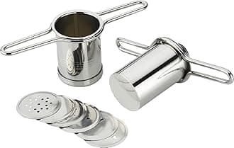 PUNO Royal Stainless Steel Press Sev Sancha Machine/Press Muruku Maker/Dab sev Sancha with 6 Jali.