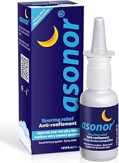Asonor Snoring Nasal Spray - Fast Snore Stopper Drops for Better Sleep, Natural Breathing Relief - Helps Open The Throat & Air Passage While Sleeping - No Pain, Natural Anti Snoring Solution - 30ml
