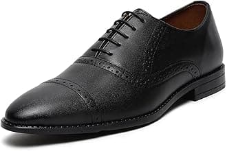 LOUIS STITCH Formal Shoes for Men | Handcrafted Oxford Lace-Up Formal Shoes | Solid Design | Ideal for Business, Office, Wedding LSRGOX