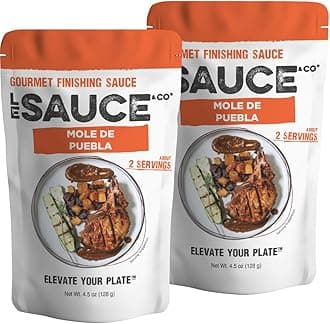 Le Sauce & Co. Gourmet Mole De Puebla, Gourmet Finishing Mexican Mole Sauce 2-pack, Authentic Mexican Sauce Great for Gourmet Food, Tacos, Burritos, Nachos, Chicken or Beef Enchiladas