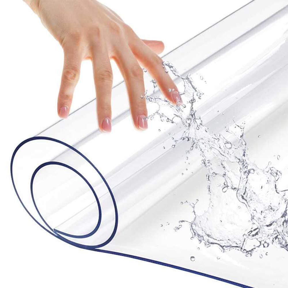 Multi-Size Rectanglar Clear PVC Table Pads Tabletop Runner Crystal Plastic Desk Topper for Office Night Stand Makeup Bedside Tabletop Glass Desktop Cover Mat Wipeable Water Resistant 12x36 Inch