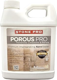 StonePro – Porous Pro Sealer (1 Quart – 32 Fl Oz) (For Sealing Travertine, Limestone, Marble & Porous Stone)