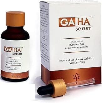 – GAHA anti-aging serum with Hyaluronic acid and Glycolic for wrinkles, finelines and brightening skin, all skin types 25ml