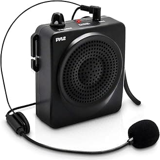 PYLE-PRO PWMA50B 50 Watts Portable Waist-Band Portable PA System with Headset Microphone, Rechargeable Batteries (Color Black)