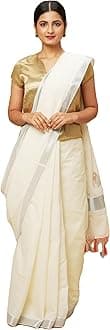 Kasavu Saree Pure Cotton with Tassels – Handwoven South Indian Design,Soft Fabric, & Festive's Wear