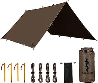 Free Soldier Waterproof Portable Tarp Multifunctional Outdoor Camping Traveling Awning Backpacking Tarp shelter Rain Tarp
