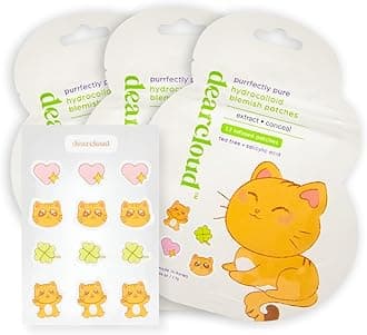 dearcloud Hydrocolloid Blemish Patches - 36 Count - Pimple Patches for Face, Acne Spot Treatment With Niacinamide & Salicylic Acid (Purrfectly Pure)