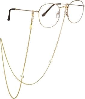 AllenCOCO18K Gold Plated Eyeglass Chain Sunglasses Eyewear Strap Holder Reading Glasses Retainer for Women
